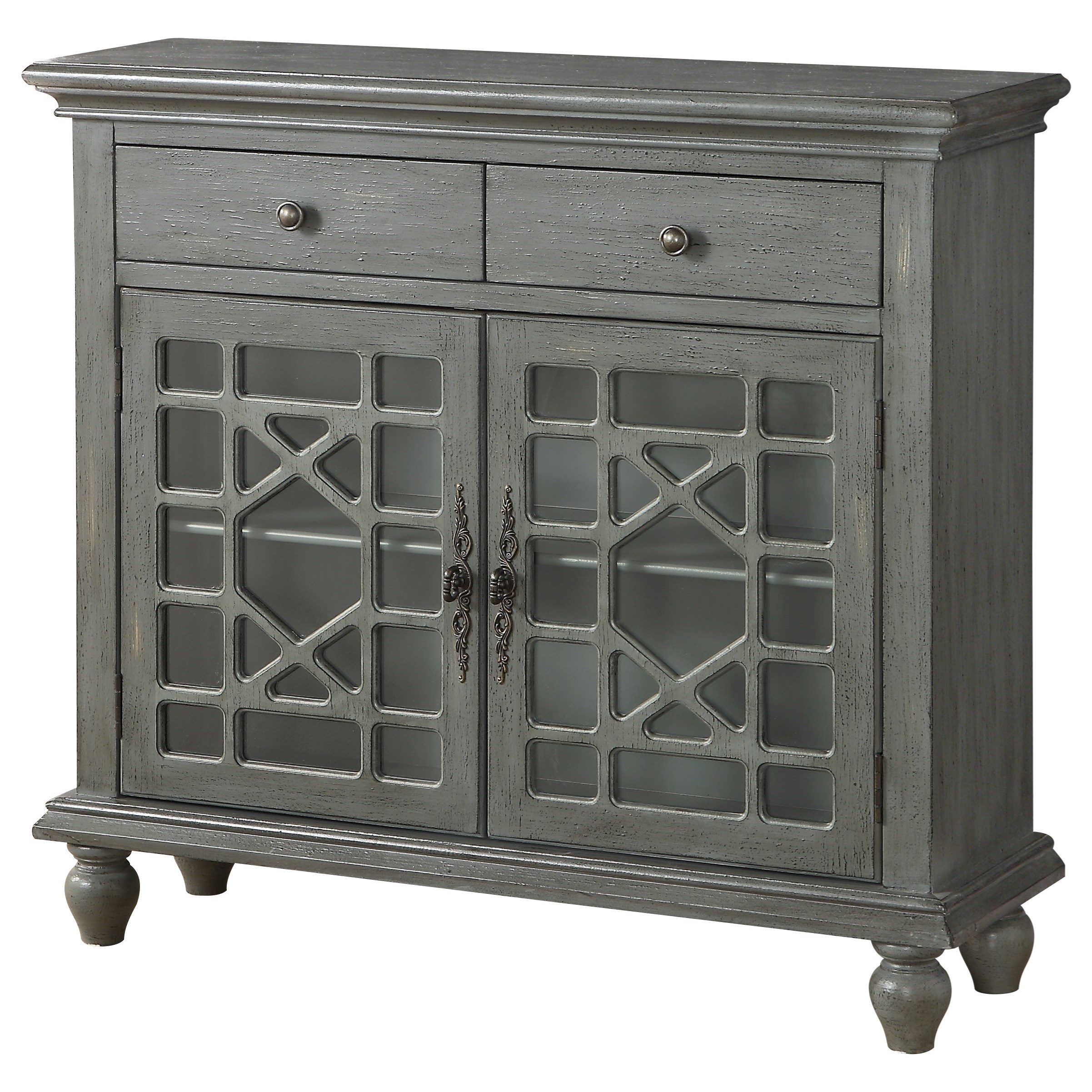 Transitional accent shop cabinet
